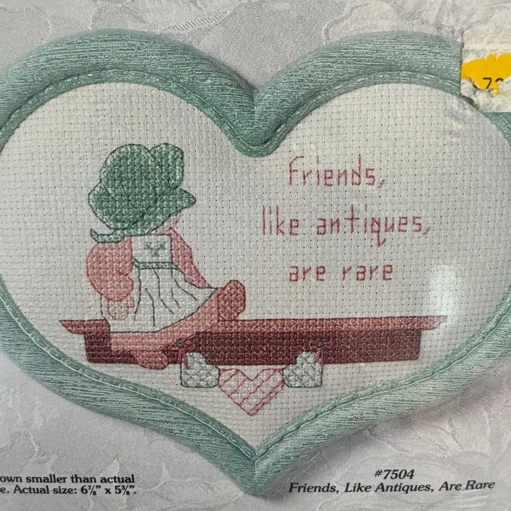 Another Look Friends Like Antiques Are Rare Cross Stitch Kit Heart Frame DIY